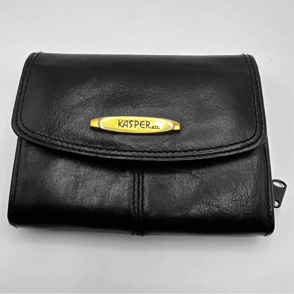 Vintage Kasper Women’s Black  Leather  Wallet Never Used Soft Leather Retro Rock